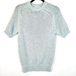 Nothing Written Womens Open Knit Sweater Top Size M Blue Designer Preppy